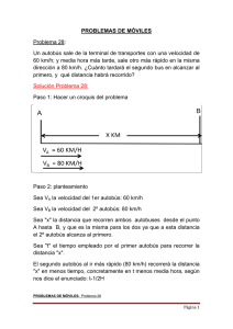 PROBLEMAS DE MÓVILES Problema 28: Un autobús sale de la