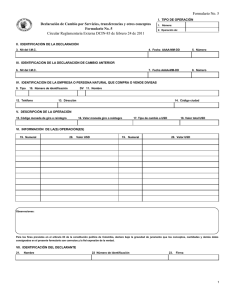 Formulario Declaración de Cambio Colombia