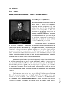 Teoría política de Maquiavelo - Tema 6: “Actividad