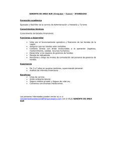 GERENTE DE AREA SUR (Arequipa – Cuzco)