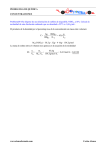 Problema Resuelto: Molaridad de NiSO4 al 6%