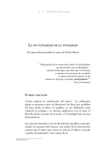 Del sujeto del psicoanálisis al sujeto de Pichón Riviere El sujeto