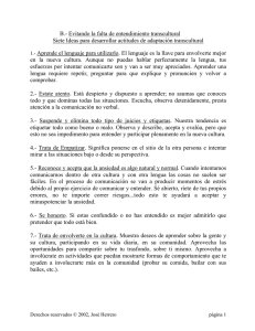 B.- Evitando la falta de entendimiento transcultural Siete Ideas para