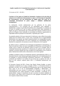 Amplio respaldo de la Comunidad Internacional en Conferencia de