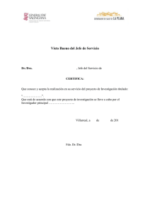 Visto Bueno del Jefe de Servicio