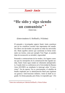 He sido y sigo siendo un comunista