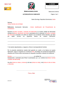 autorización del fabricante