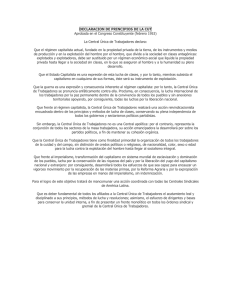 Declaración de Principios de la CUT en febrero de