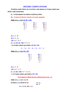 máximo común divisor - CEIP Castellar