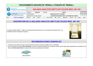 procediments segurs de treball d`equips de treball balanza analítica