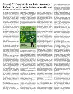 Mensaje 2do Congreso de ambiente y tecnología: