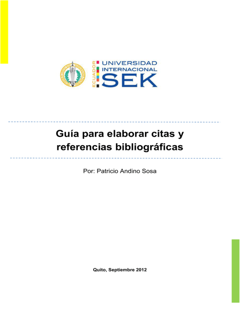 Guía Para Elaborar Citas Y Referencias Bibliográficas