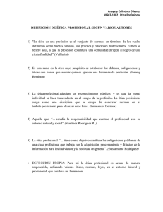 Ética Profesional: Definiciones y Concepto Propio