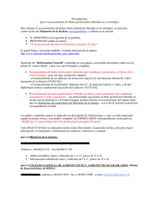 Procedimiento para el reconocimiento de títulos profesionales