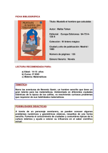 FICHA BIBLIOGRÁFICA Título: Mustafá el hombre que calculaba