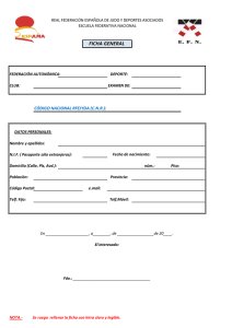 Ficha general de datos - Real Federación Española de Judo y