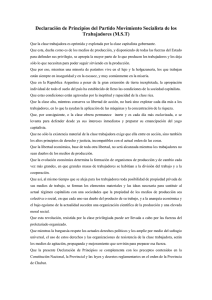 Declaración de Principios del Partido Movimiento Socialista de los