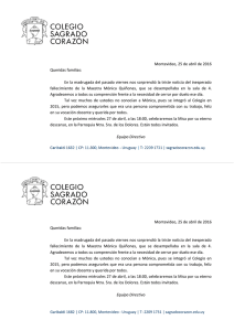 Montevideo, 25 de abril de 2016 Queridas familias: En la