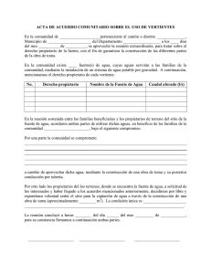 Acta de Acuerdo sobre el Uso de Vertientes