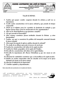 TALLER DE REPASO. 1. Explica qué grupos sociales surgieron