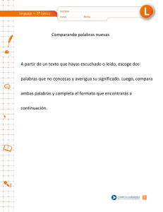 Comparando palabras nuevas A partir de un texto que hayas