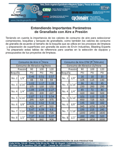 Parametros granallado aire presion