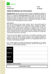SET-TEST de Isaacs: Cribado de Demencias