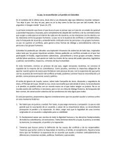 La paz, la reconciliación y el perdón en Colombia En el contexto de