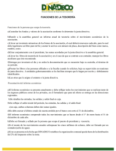 FUNCIONES DE LA TESORERÍA Funciones de la persona que