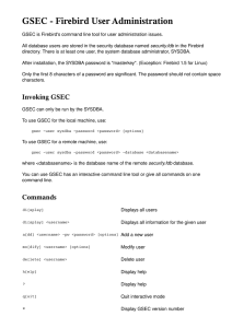 GSEC Firebird User Administration