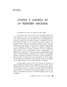 ETAPAS Y LOGROS DE LA PEDIATRIA NACIONAL