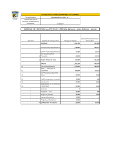 INFORME DE EJECUCIÓN MARZO DE 2015 Moneda Nacional