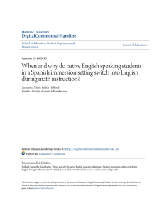 When and why do native English speaking students in a Spanish