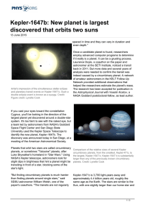 Kepler-1647b: New planet is largest discovered that