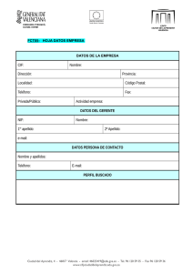 CIF: Nombre: Dirección: Provincia: Localidad: Código Postal