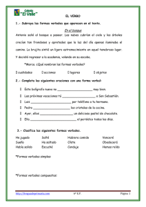 Ejercicios del Verbo: Gramática Española para Primaria