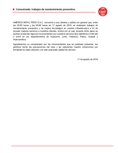 Comunicado: trabajos de mantenimiento preventivo