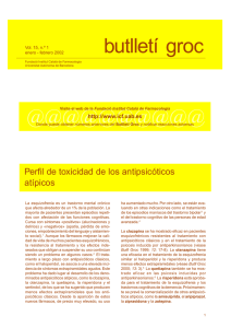 Perfil de toxicidad de los antipsicóticos atípicos