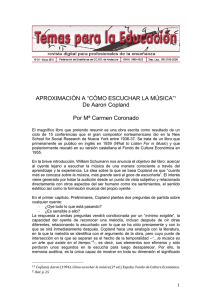 APROXIMACIÓN A “CÓMO ESCUCHAR LA MÚSICA”1 De Aaron