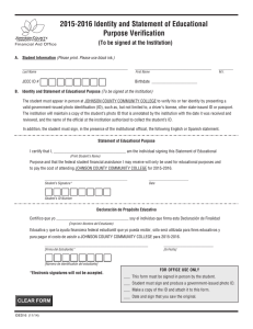 2015-2016 Identity and Statement of Educational Purpose Verification
