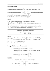 Inecuaciones y Valor Absoluto: Apuntes de Clase