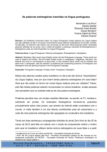 As palavras estrangeiras inseridas na língua portuguesa