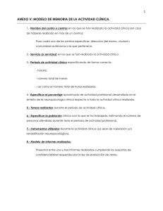 Modelo de Informe de Actividad Clínica en Neuropsicología
