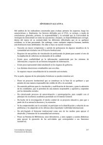 SÍNTESIS EVALUATIVA Del análisis de los indicadores construidos