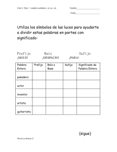 Prefijo Raíz Sufijo