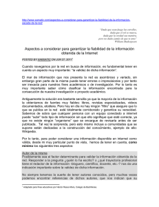 Fiabilidad de información - SEMESTRE2011-B