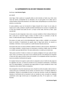 EL SUFRIMIENTO HA DE SER TOMADO EN SERIO