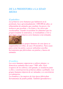 DE LA PREHISTORIA A LA EDAD MEDIA