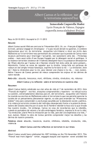 Albert Camus et la réflexion sur le terrorisme aujourd`hui
