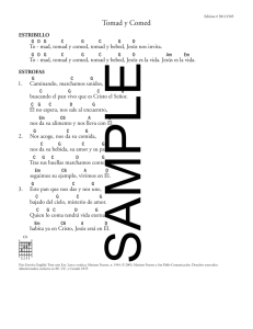 Tomad y Comed (Chords over Text)